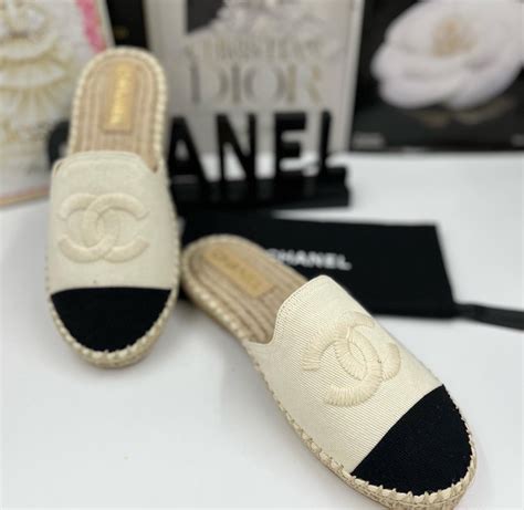 chanel slip on white|chanel fluffy slides.